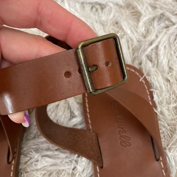 Madewell Broadwalk Brown Leather Ankle Strap Sandals size 8.5 - Picture 7 of 11